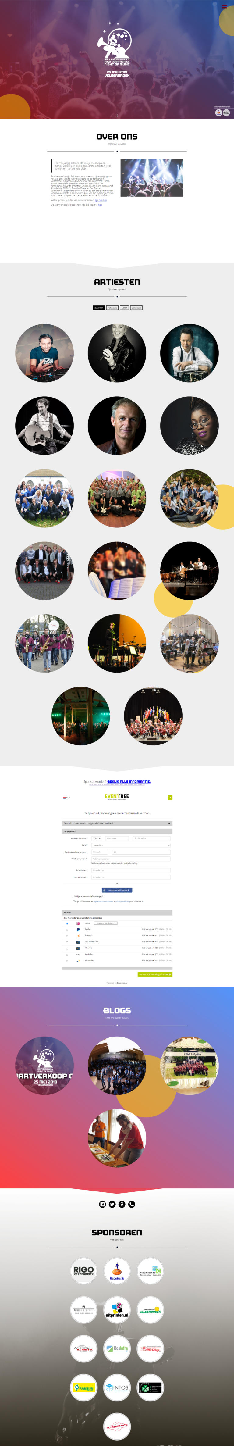 Full-page screenshot of the Night of Music festival website